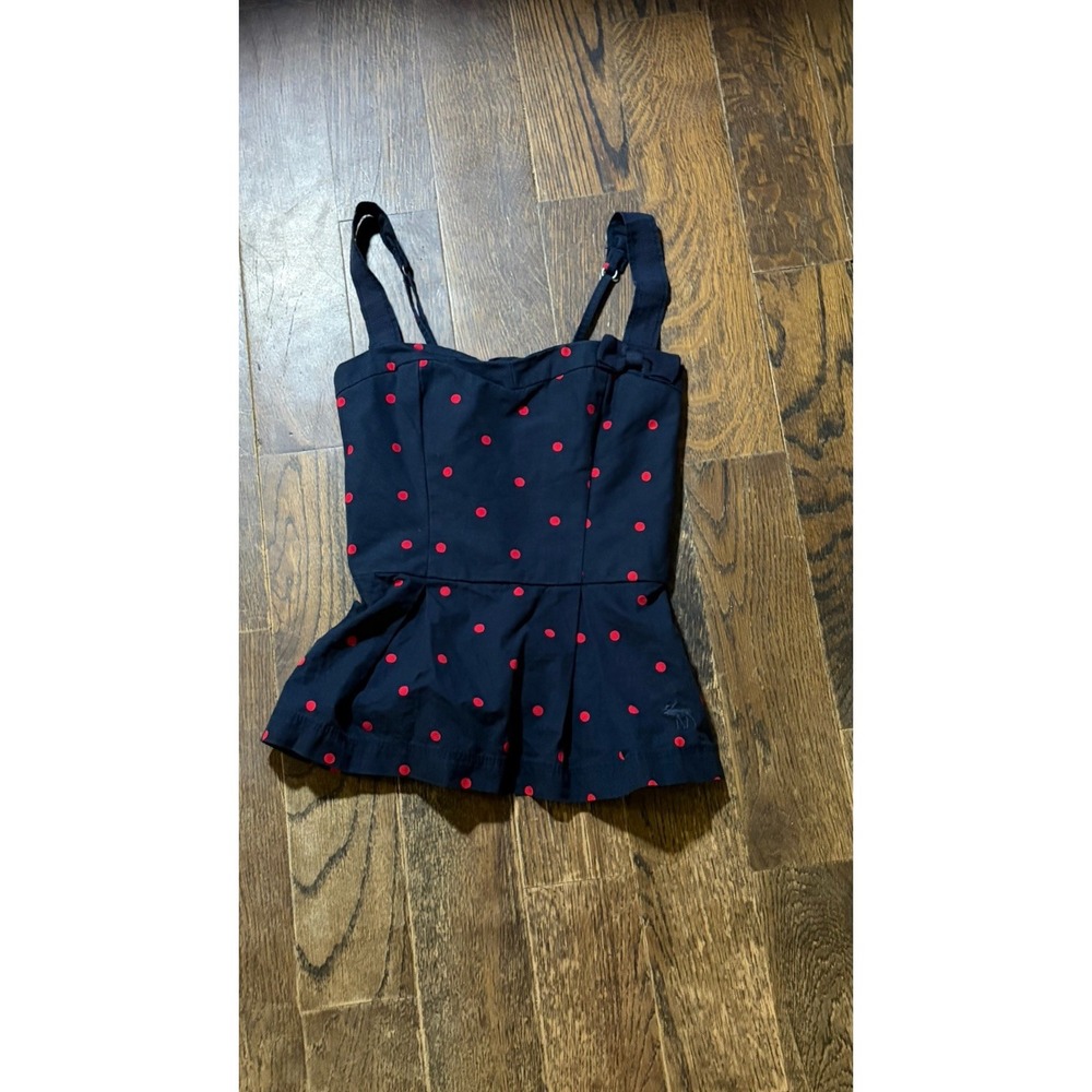 Abercrombie girl Little Corset Polka Dot Blue/red size L 10-12